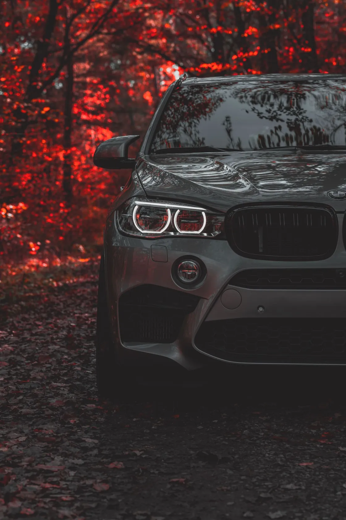 Glossy black BMW X5M with a deep, ceramic-coated finish